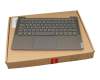 EC1EH00500 teclado incl. topcase original Lenovo DE (alemán) gris/canaso con retroiluminacion