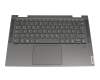 EC1FH00800 teclado incl. topcase original Lenovo DE (alemán) gris/canaso con retroiluminacion