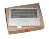 ET171000110 teclado incl. topcase original Lenovo DE (alemán) gris/plateado con retroiluminacion (fingerprint)