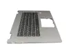 ET1YU000300 teclado incl. topcase original Lenovo gris/plateado con retroiluminacion