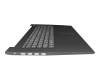 FA1JX0004X0 teclado incl. topcase original Lenovo DE (alemán) gris/negro