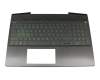 FA28B000H00 teclado incl. topcase original HP DE (alemán) negro/verde/negro con retroiluminacion