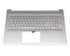 HPM19N83D06930 teclado incl. topcase original HP DE (alemán) plateado/plateado