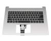 HQ21012818007 teclado incl. topcase original Huaqin DE (alemán) negro/plateado con retroiluminacion