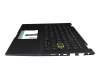 HQ21013052000 teclado incl. topcase original Huaqin DE (alemán) negro/negro con retroiluminacion