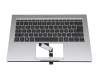 HQ21014540007 teclado incl. topcase original Acer DE (alemán) plateado/plateado con retroiluminacion