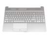 L52023-041 teclado incl. topcase original HP DE (alemán) plateado/plateado Incl. panel táctil
