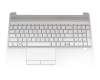 L52155-041 teclado incl. topcase original HP DE (alemán) plateado/plateado
