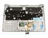 LCM16H36D0J6862 teclado incl. topcase original Lenovo DE (alemán) gris/plateado con retroiluminacion