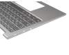 LCM17J66D0J686 teclado incl. topcase original Chicony DE (alemán) gris/plateado con retroiluminacion