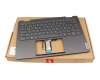 LCM21L16D0J6864 teclado incl. topcase original Lenovo DE (alemán) gris/canaso con retroiluminacion