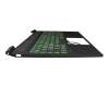 M02039-041 teclado incl. topcase original HP DE (alemán) negro/verde/negro con retroiluminacion