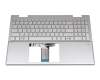 M45127-041 teclado incl. topcase original HP DE (alemán) plateado/plateado