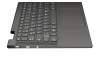 NBX0001QF10 teclado incl. topcase original Lenovo DE (alemán) gris/canaso con retroiluminacion