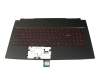 NSK-FB1BN 1D teclado incl. topcase original MSI DE (alemán) negro/rojo/negro con retroiluminacion