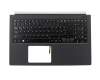NSK-R9BBW 0G teclado incl. topcase original Acer DE (alemán) negro/negro con retroiluminacion