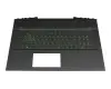 NSK-XNXBC teclado incl. topcase original HP DE (alemán) negro/negro con retroiluminacion