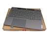 PH5CLXB-GE teclado incl. topcase original Lenovo DE (alemán) gris/canaso con retroiluminacion