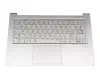 PK0900 0MN00T teclado incl. topcase original Lenovo DE (alemán) plateado/plateado con retroiluminacion