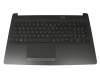 PK1329I5C10 teclado incl. topcase original HP DE (alemán) negro/negro (aspecto de metal cepillado)