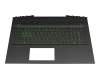 PK132K81D10 teclado incl. topcase original HP DE (alemán) negro/negro con retroiluminacion