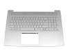 PK132UR1A11 teclado incl. topcase original HP DE (alemán) plateado/plateado con retroiluminacion