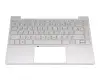 PK132V61A11 teclado incl. topcase original HP DE (alemán) plateado/plateado con retroiluminacion