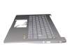 PK132WG1C13 teclado incl. topcase original Acer DE (alemán) plateado/plateado con retroiluminacion