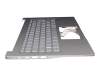 PK132WG1C13 teclado incl. topcase original Acer DE (alemán) plateado/plateado con retroiluminacion