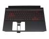 PK133361A13 teclado incl. topcase original Acer DE (alemán) negro/rojo/negro con retroiluminacion (Geforce1650)
