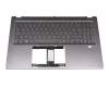 PK133KD1A13 teclado incl. topcase original Compal DE (alemán) gris/canaso con retroiluminacion