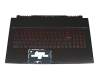 PN095689 teclado incl. topcase original MSI DE (alemán) negro/rojo/negro con retroiluminacion