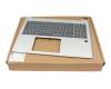 SN1C64B10 teclado incl. topcase original HP DE (alemán) gris/plateado con retroiluminacion