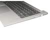 SN20Q40661 teclado incl. topcase original Lenovo DE (alemán) gris/plateado con retroiluminacion (fingerprint)