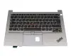 SN20W68660 teclado incl. topcase original Lenovo DE (alemán) negro/plateado con retroiluminacion y mouse stick
