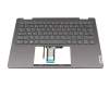 SN21K12207 teclado incl. topcase original Lenovo DE (alemán) gris/canaso con retroiluminacion