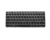 SPS:826630-041 teclado original HP DE (alemán) negro/plateado mate con retroiluminacion y mouse-stick