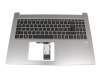 SV5P_A70BWL teclado incl. topcase original Acer DE (alemán) negro/plateado con retroiluminacion