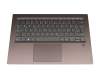 TBY920 Teclado incl. topcase DE (alemán) gris/bronce con retroiluminacion