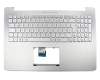 TN501V Teclado incl. topcase DE (alemán) plateado/plateado con retroiluminacion (para modelos sin HDD)