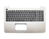 Teclado (DE) incl. estuche superior (plateado) para Asus VivoBook F555UA