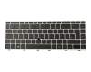 Teclado DE (alemán) color negro/chiclet plateado con retroiluminación y mouse-stick (SureView) original para HP EliteBook 745 G5