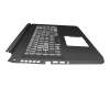 Teclado incl. topcase CH (suiza) negro/blanco/negro con retroiluminacion original para Acer Nitro 5 (AN517-54)