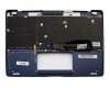 Teclado incl. topcase DE (alemán) azul con retroiluminacion original para Asus ZenBook 3 UX390UA