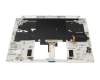 Teclado incl. topcase DE (alemán) blanco/blanco con retroiluminacion (con compartimento para bolígrafos) original para Acer ConceptD 3 Ezel (CC314-72G)