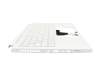 Teclado incl. topcase DE (alemán) blanco/blanco con retroiluminacion (con compartimento para bolígrafos) original para Acer ConceptD 3 Ezel (CC314-72G)
