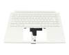 Teclado incl. topcase DE (alemán) blanco/blanco con retroiluminacion (con compartimento para bolígrafos) original para Acer ConceptD 3 Ezel (CC314-73G)