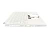 Teclado incl. topcase DE (alemán) blanco/blanco con retroiluminacion (sin compartimento para bolígrafos) original para Acer ConceptD 3 (CN314-72P)