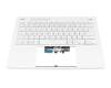 Teclado incl. topcase DE (alemán) blanco/blanco con retroiluminacion ONE ZONE RGB original para Asus GA402RJ