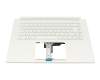 Teclado incl. topcase DE (alemán) blanco/blanco con retroiluminacion original para Acer ConceptD 3 Ezel (CC315-73G)